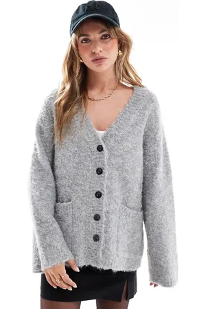 4th & Reckless Textured wool mix button through longline cardigan in