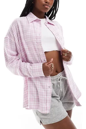 Cotton On Cotton On oversized flannel pyjama shirt in check
