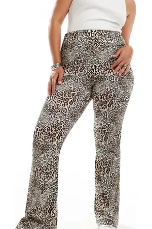 In The Style Exclusive flared trousers in leopard print