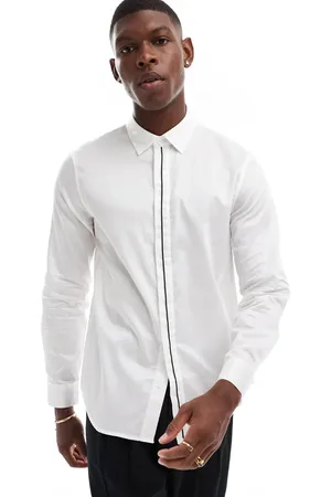 Armani Exchange Long sleeve shirt in off