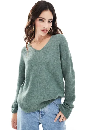 VERO MODA Lightweight v neck jumper in melange