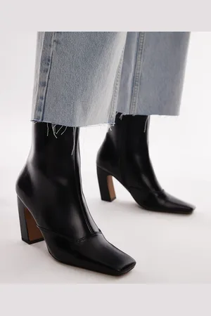 Topshop Nyla ankle boots with angled block heel in