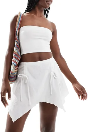 Noisy May Waterfall mini skirt in cream
