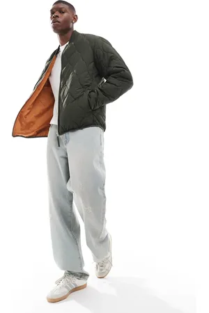 JACK & JONES Quilted bomber jacket in khaki