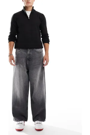 Pull&Bear Super baggy fit jean in heavy washed dark