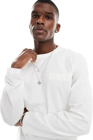 GANT Embossed tonal logo long sleeve t-shirt in