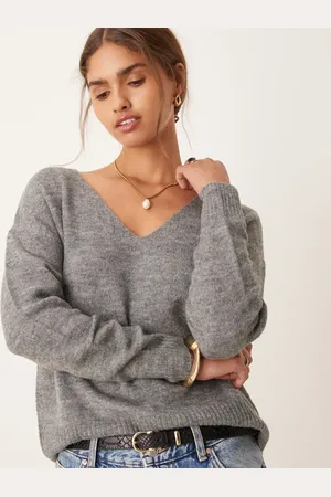 JDY V-neck jumper in dark