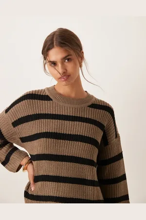 JDY Stripe jumper in black and