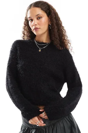 Noisy May Crew neck fuzzy knit jumper in