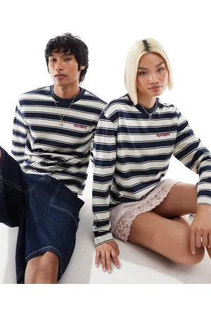 Kickers Unisex crew neck sweat with embroidered logo on chest in stripe