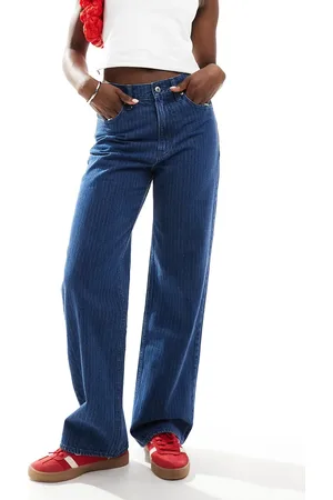 Abercrombie & Fitch High rise 90s relaxed jean in striped