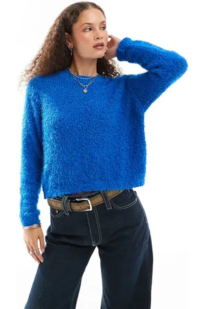 Noisy May Crew neck fuzzy knit jumper in