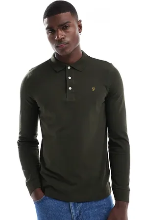 Farah Blanes long sleeve polo in