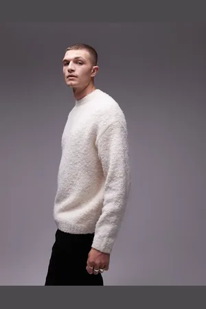 Topman Relaxed fit boucle jumper in oatmeal