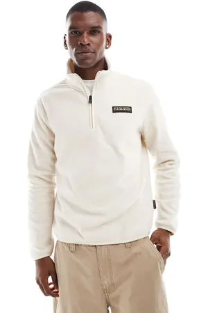 Napapijri Iaato logo 1/4 zip fleece in off