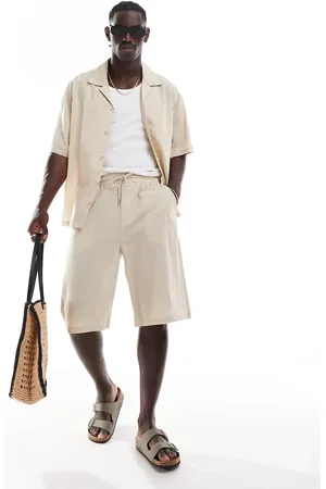 Sixth June Linen shorts co-ord in beige