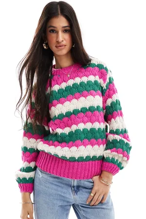 Y.A.S Chunky knitted jumper in bold stripe