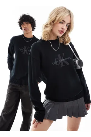 Calvin Klein Unisex chenille monologo jumper in