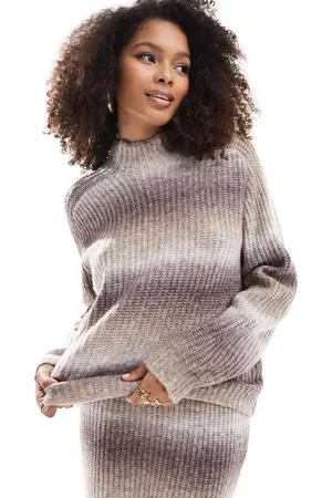 Y.A.S High neck ombre jumper co-ord in neutral
