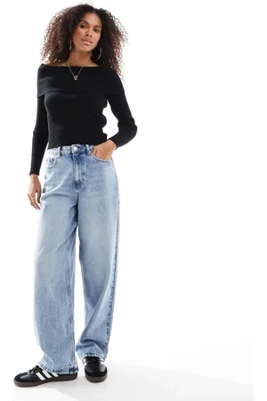 ONLY Off shoulder knitted jumper in