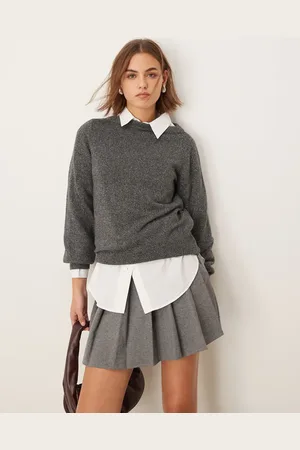 JDY Boat neck glitter jumper in dark