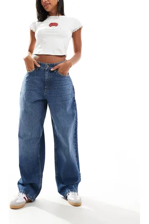 COLLUSION X001 antifit jeans in midwash - MBLUE