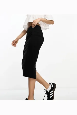 ASOS ASOS DESIGN Petite high waist tailored midi pencil skirt in