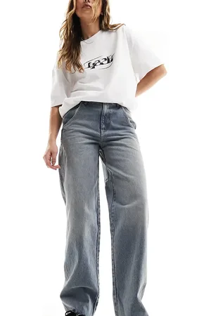COLLUSION X009 mid rise dad jeans in light wash - MBLUE