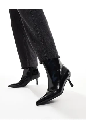 Glamorous Kitten heel ankle boots in crinkle