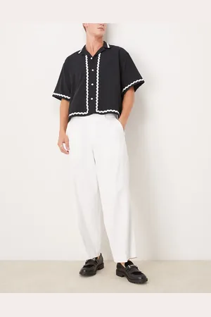 Abercrombie & Fitch Baggy linen trouser in cream