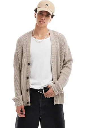 Calvin Klein Woven label cardigan in mauve
