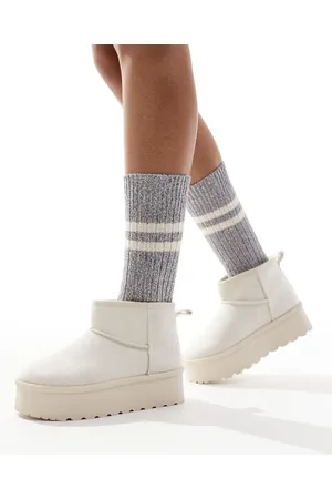 SEQWL Mini flatform boots in cream
