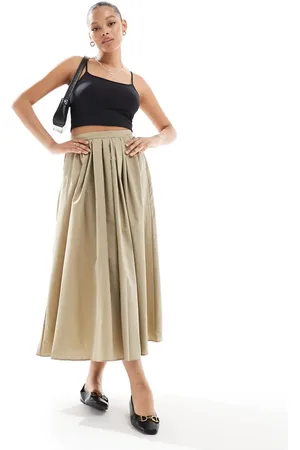 ASOS A-line midi skirt in camel