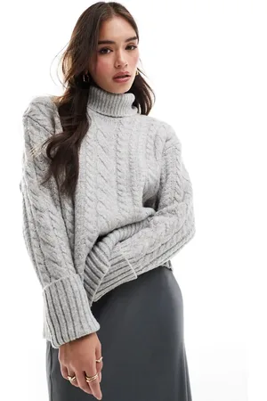 ASOS High neck cable jumper in