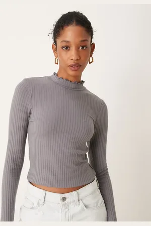 JDY High neck long sleeve top in