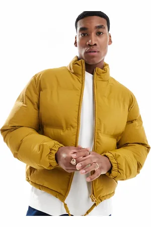 ASOS Cropped puffer jacket in mustard