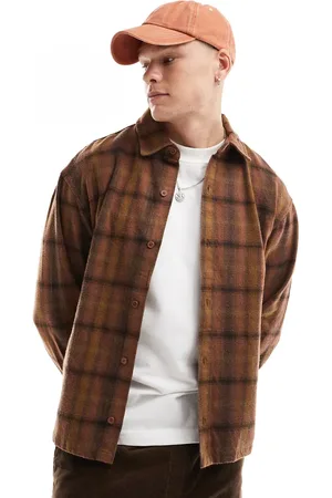 Pull&Bear Acid washed check shirt in