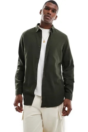 JACK & JONES Flannel shirt in khaki