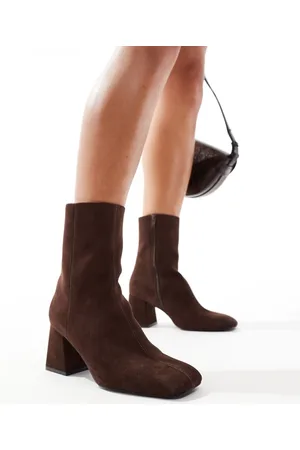 ASOS Record smart mid-boots in chocolate