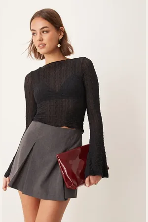 New Look Pleated mini skort in dark