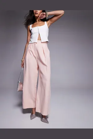 River Island Wide leg pleated trouser in light