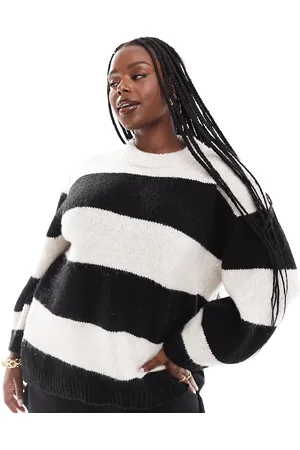 ASOS ASOS DESIGN Curve oversized crew neck jumper in stripe