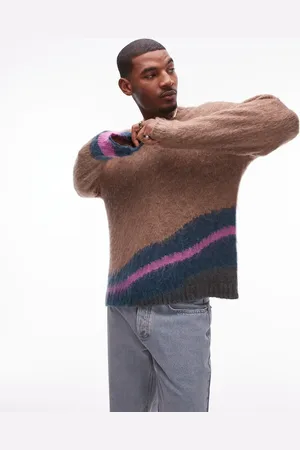 Topman Fluffy abstract crew jumper in