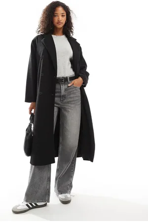 Pull&Bear Long tailored wool look coat in
