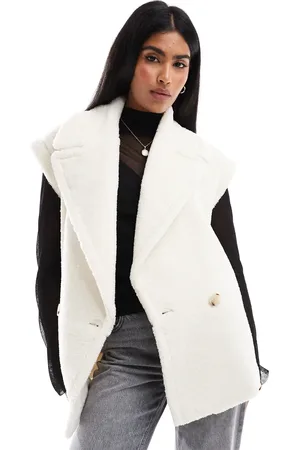 4th & Reckless Faux shearling gilet in off