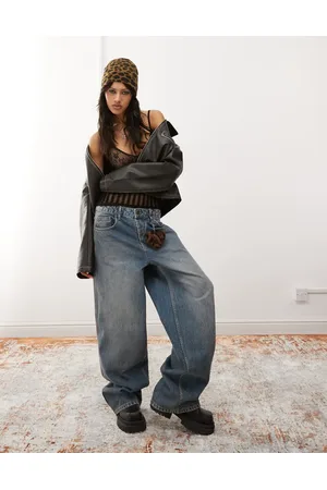 COLLUSION X002 baggy jeans in midwash - MBLUE
