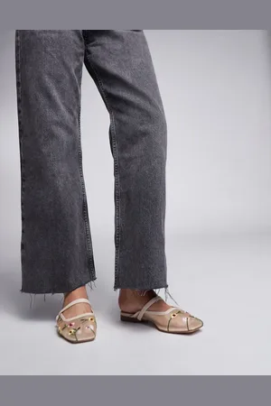 River Island Mesh floral ballet flat in beige