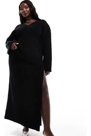 4th & Reckless Ribbed knit thigh split maxi skirt co-ord in