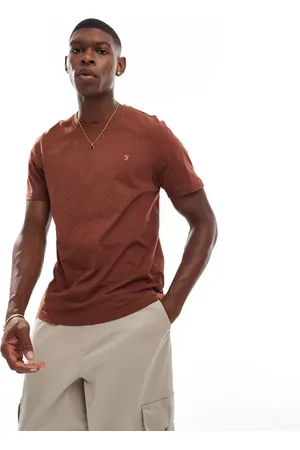 Farah Danny cotton t-shirt in burgundy