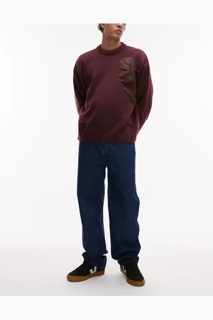 Lacoste Brown stitching jeans in dark wash